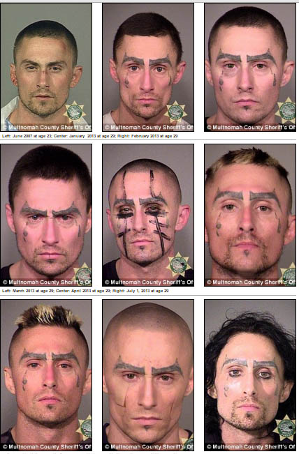 Multiple Mugshots Show Effect of Crystal Meth on Drug Addict