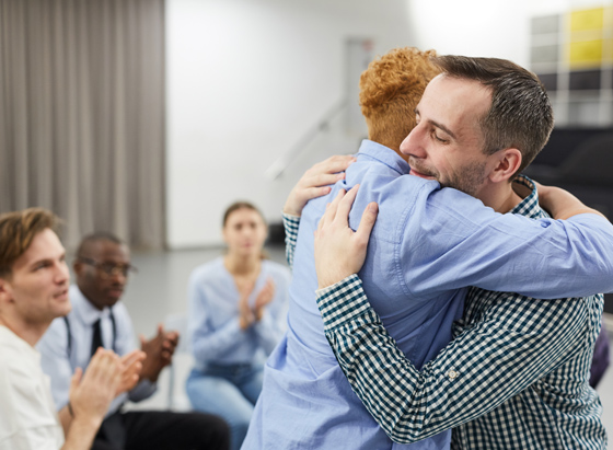 Hug during therapy