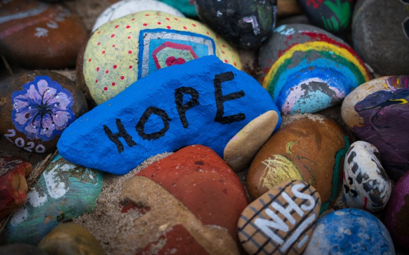 A photo showing the words Hope and NHS